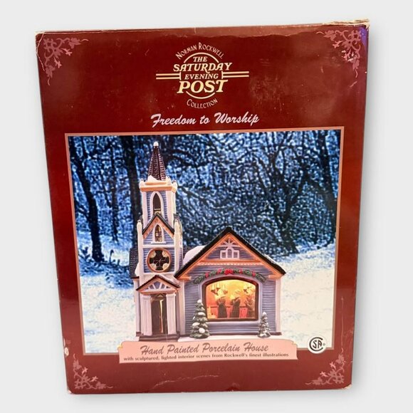 Norman Rockwell Christmas Village Church Building - Picture 1 of 10